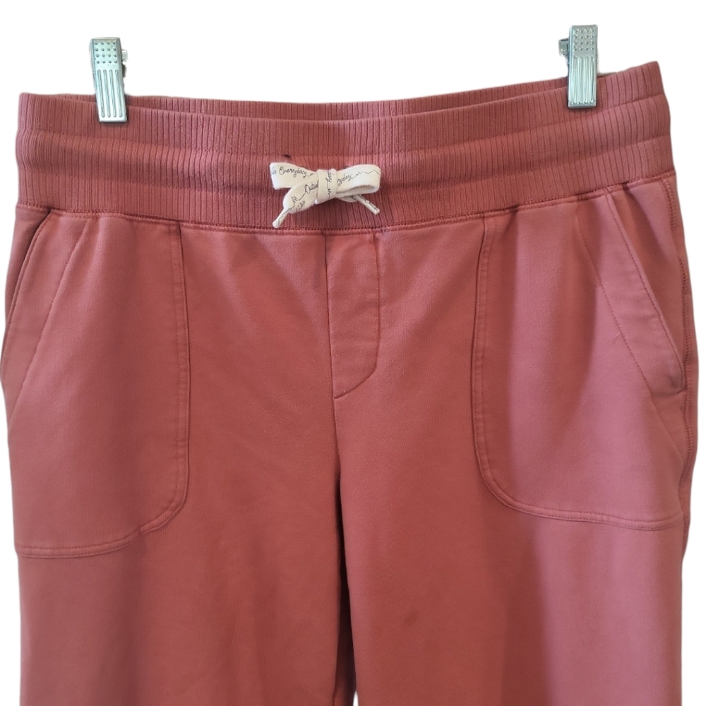 L.L. Bean pink sweatpants relaxed-fit wide-leg drawstring waist comfortable - Picture 3 of 7